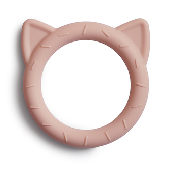 Mushie Bijtring Teether Cat  │  Blush