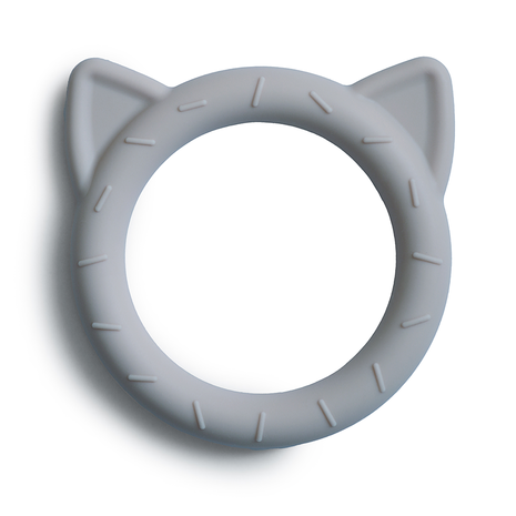 Mushie Bijtring Teether Cat  │  Stone