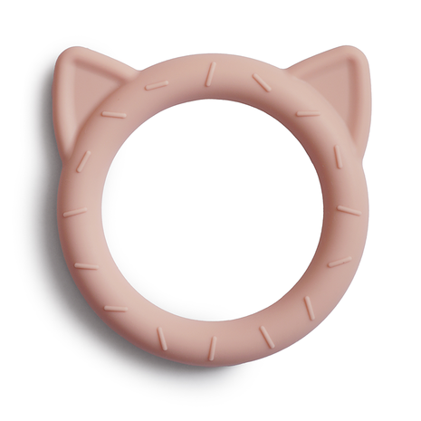 Mushie Bijtring Teether Cat  │  Blush
