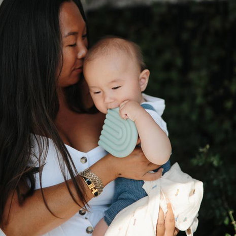 Mushie Teether Rainbow  │ Cloudy Mauve